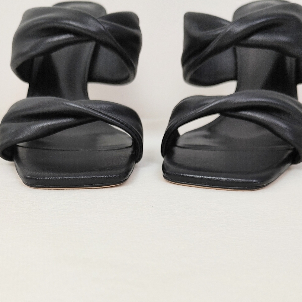 NEW! Tony Bianco Black Leather Heels Felipe Mule Women's 9 High Stilettos Open - Picture 3 of 7